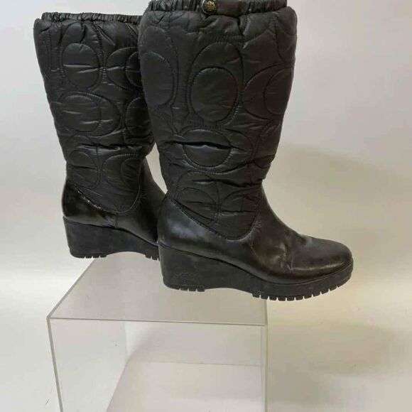 Coach Designer Women's Black Rain Snow Winter Boots - Size 7.5B - Picture 1 of 6